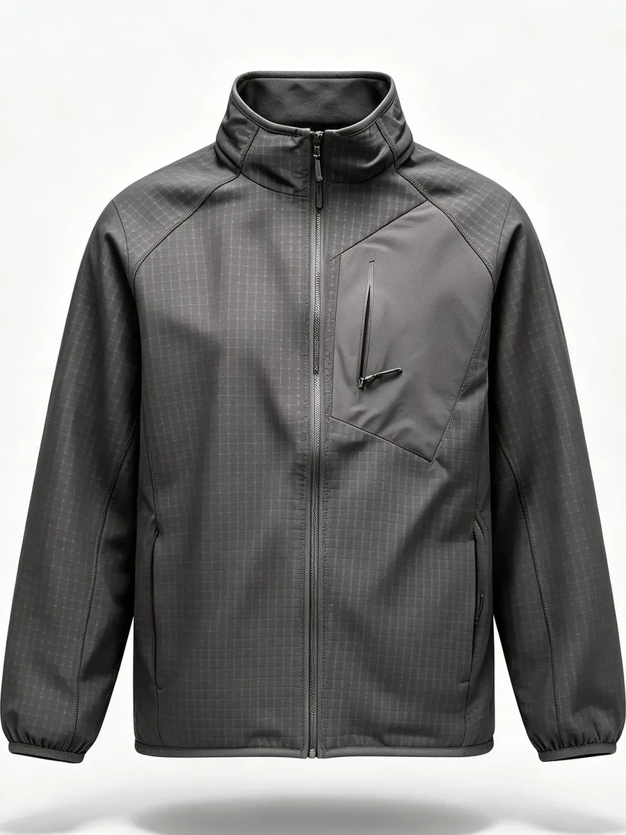 Coral Grid Fleece Jacket