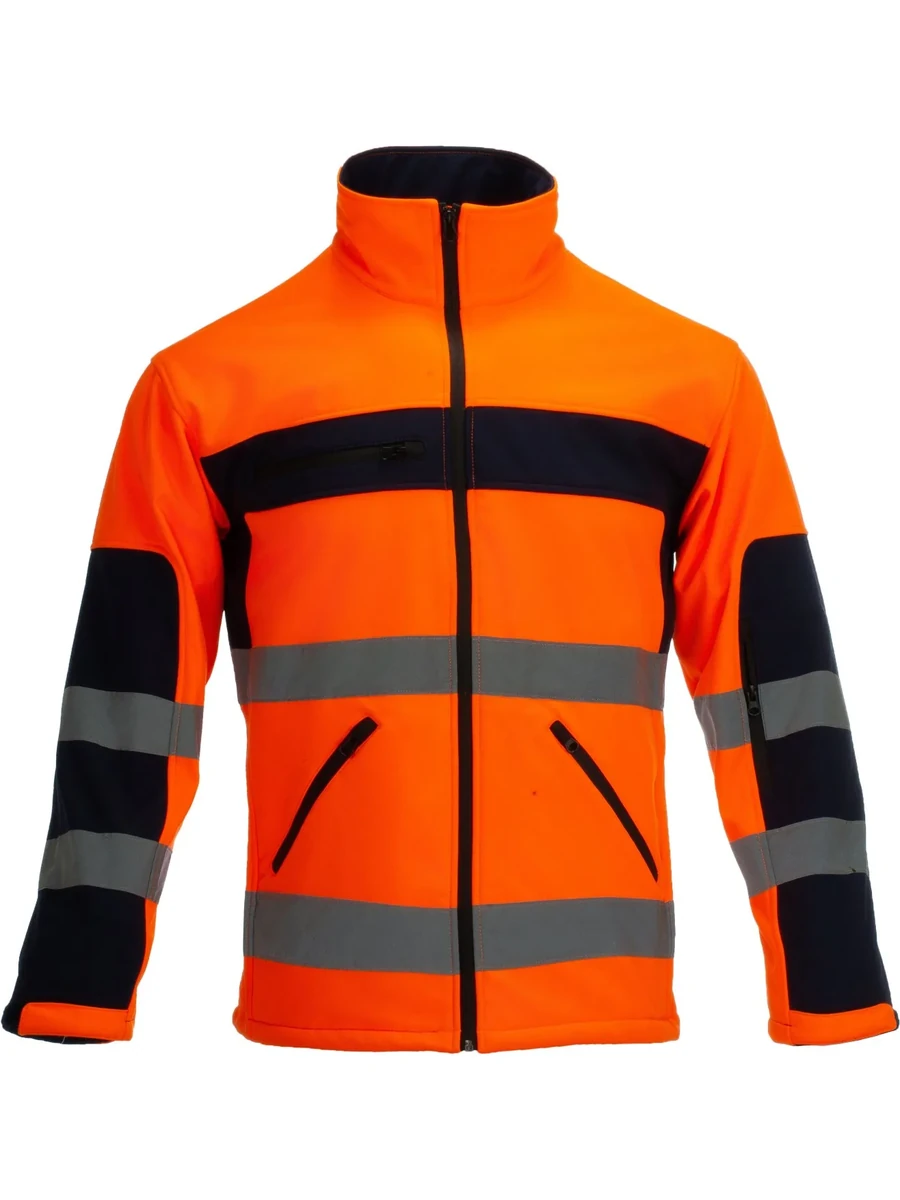EN 20471 Hi-Vis Softshell (Orange / Navy)
