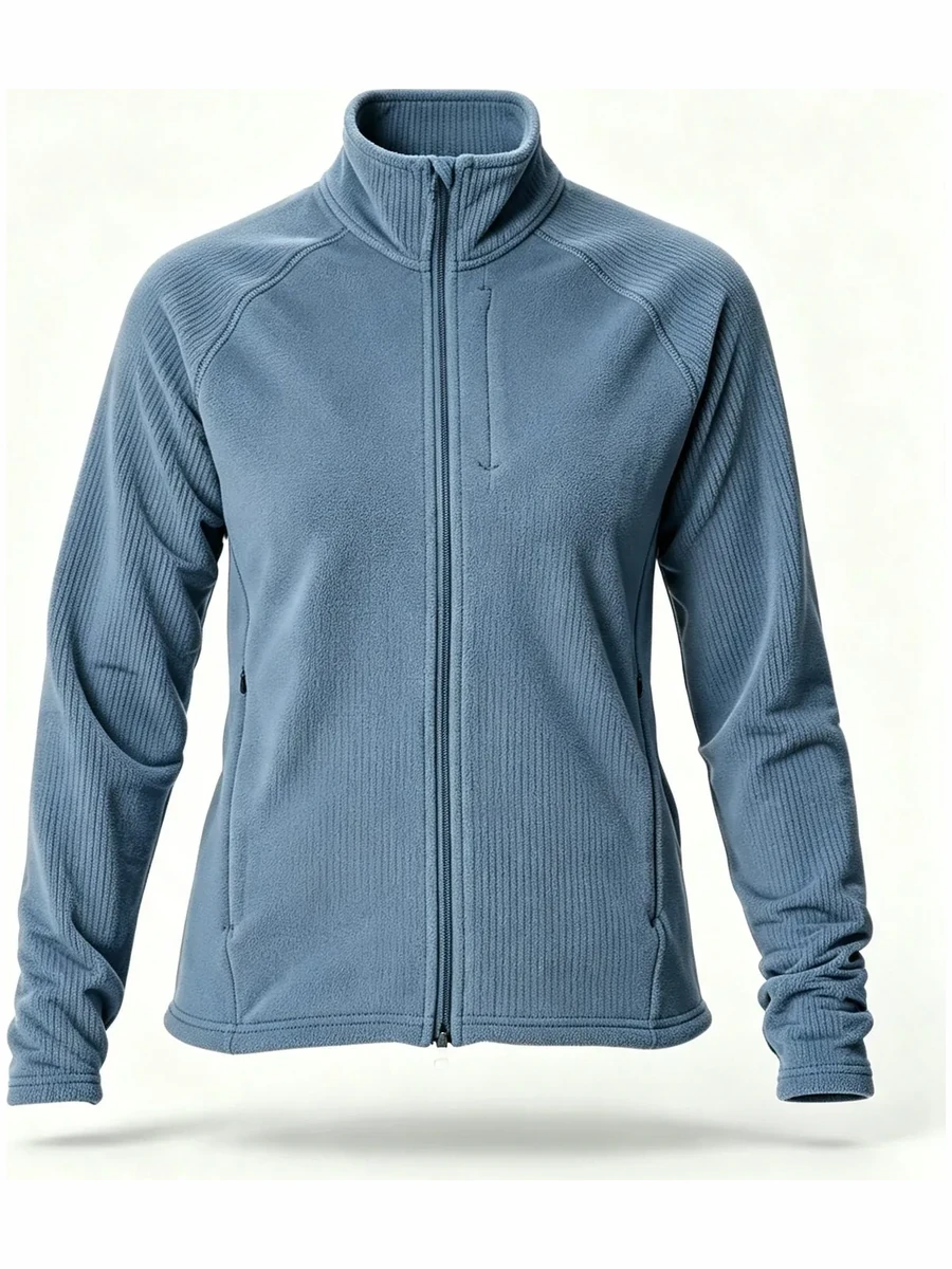 Stripe fleece jacket in blue