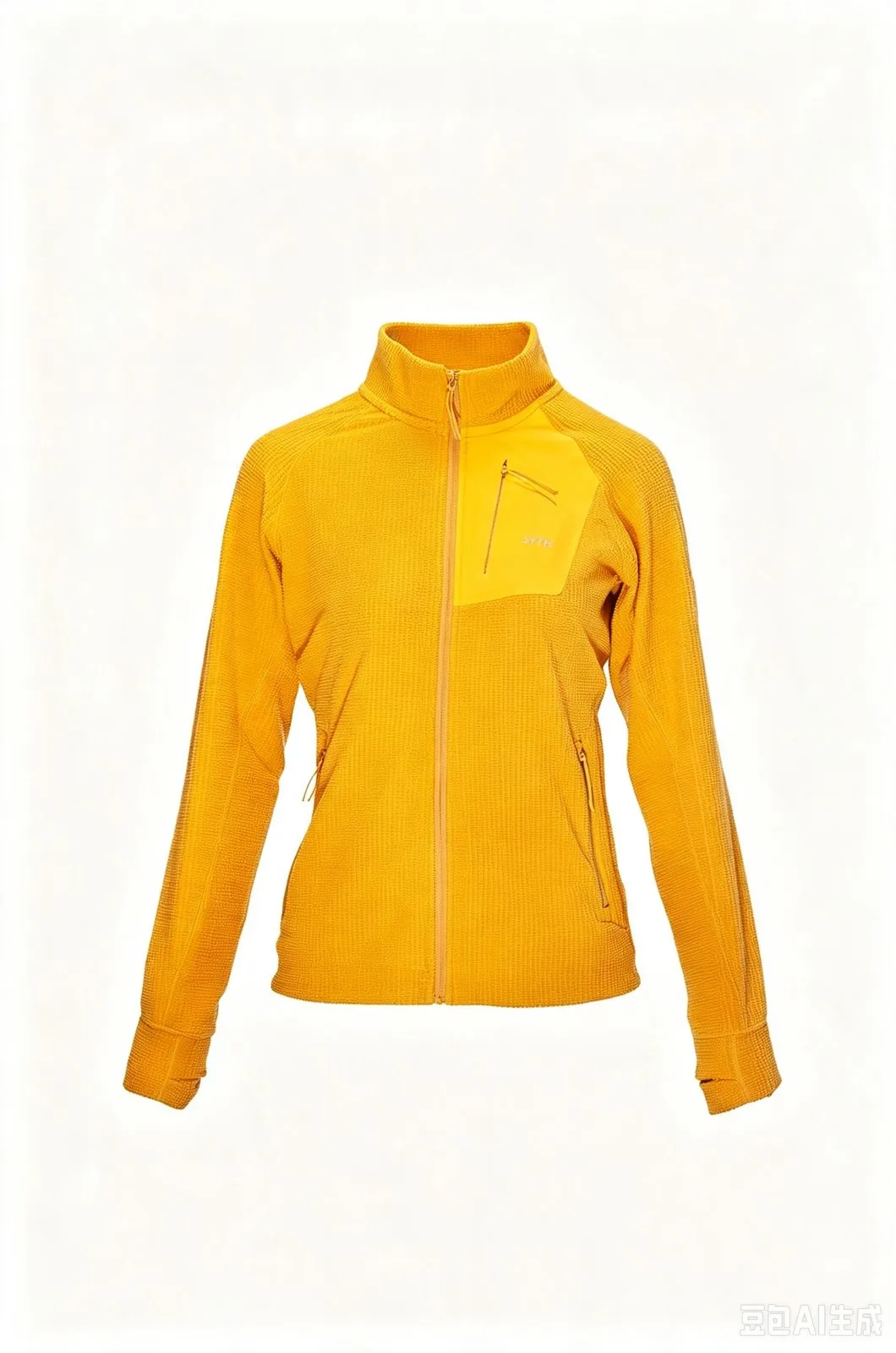 LYTH-FL15 yellow grid fleece jacket