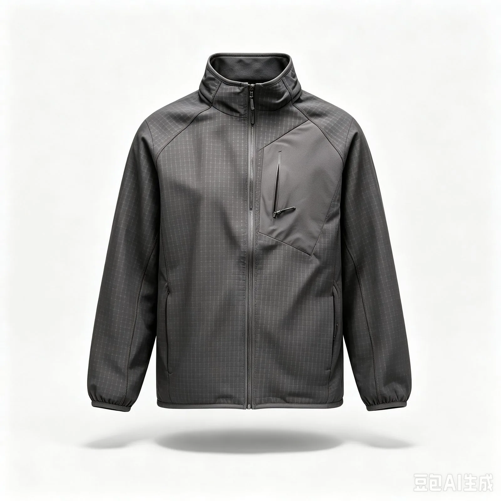 LYTH-FL28 coral grid fleece jacket