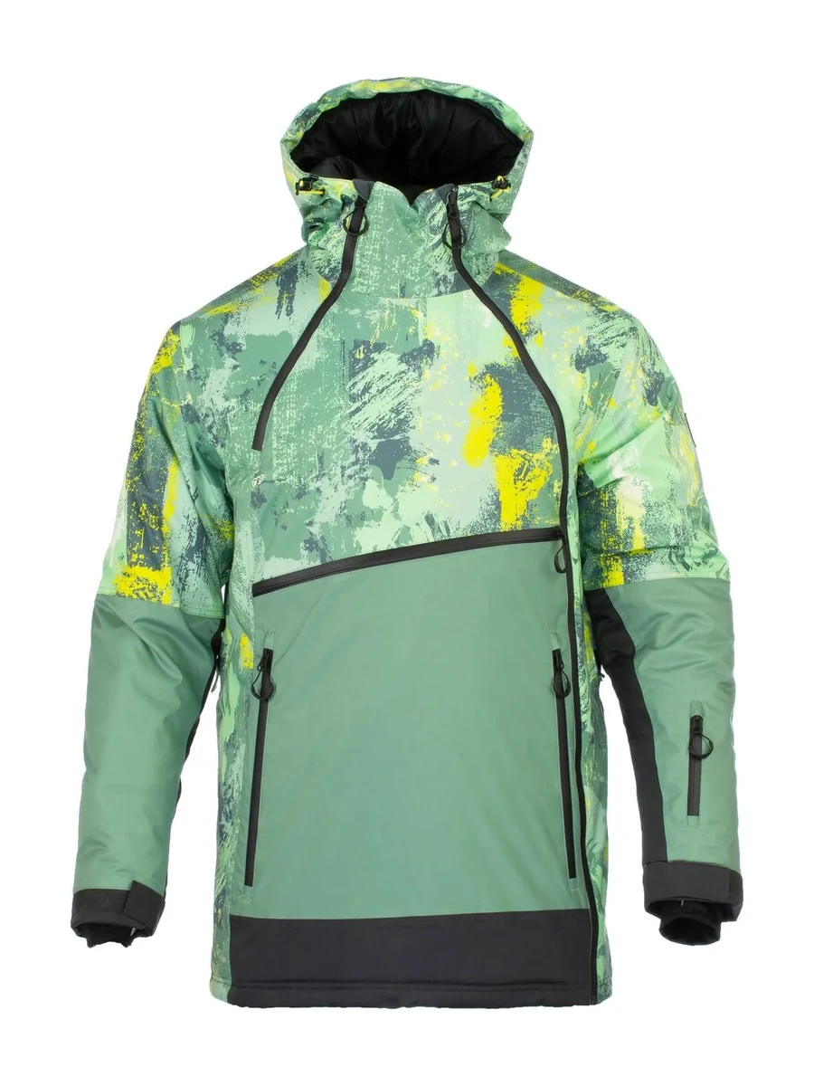 Green Abstract Snowboard Men Jacket