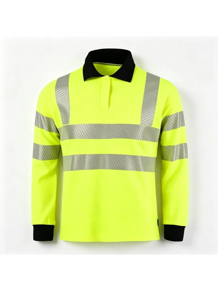 EN 20471 Hi-Vis Polo Long-Sleeve Shirt