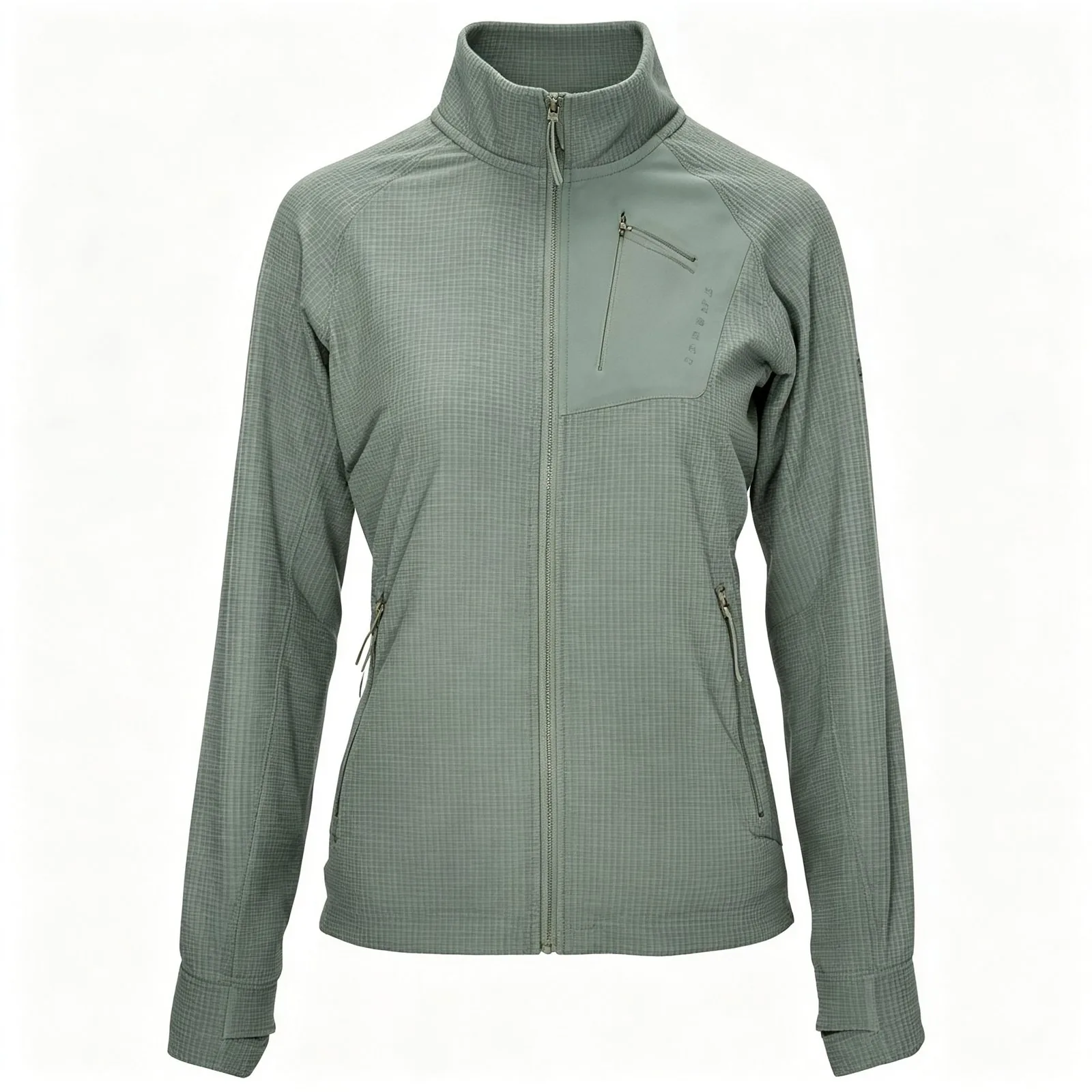 Custom grid fleece jacket in green