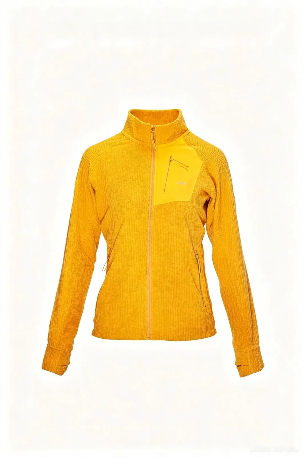 Yellow Grid Fleece Jacket