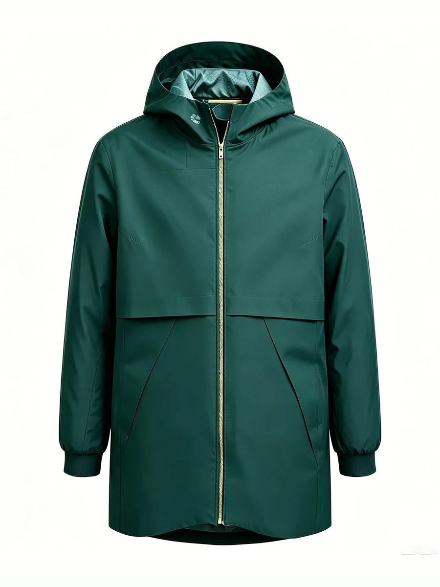 Ultralight 3L long shell jacket in green
