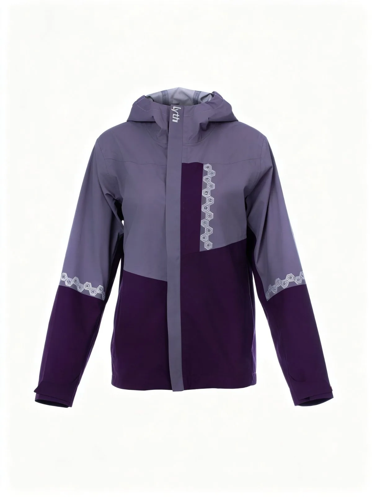 Ultralight 3L shell jacket, short cut, in purple — 80gsm packable OEM