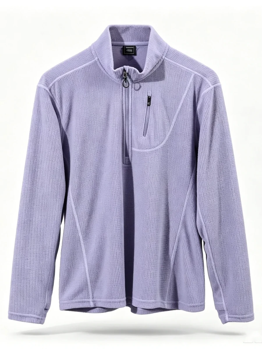 Purple Grid Fleece Jacket